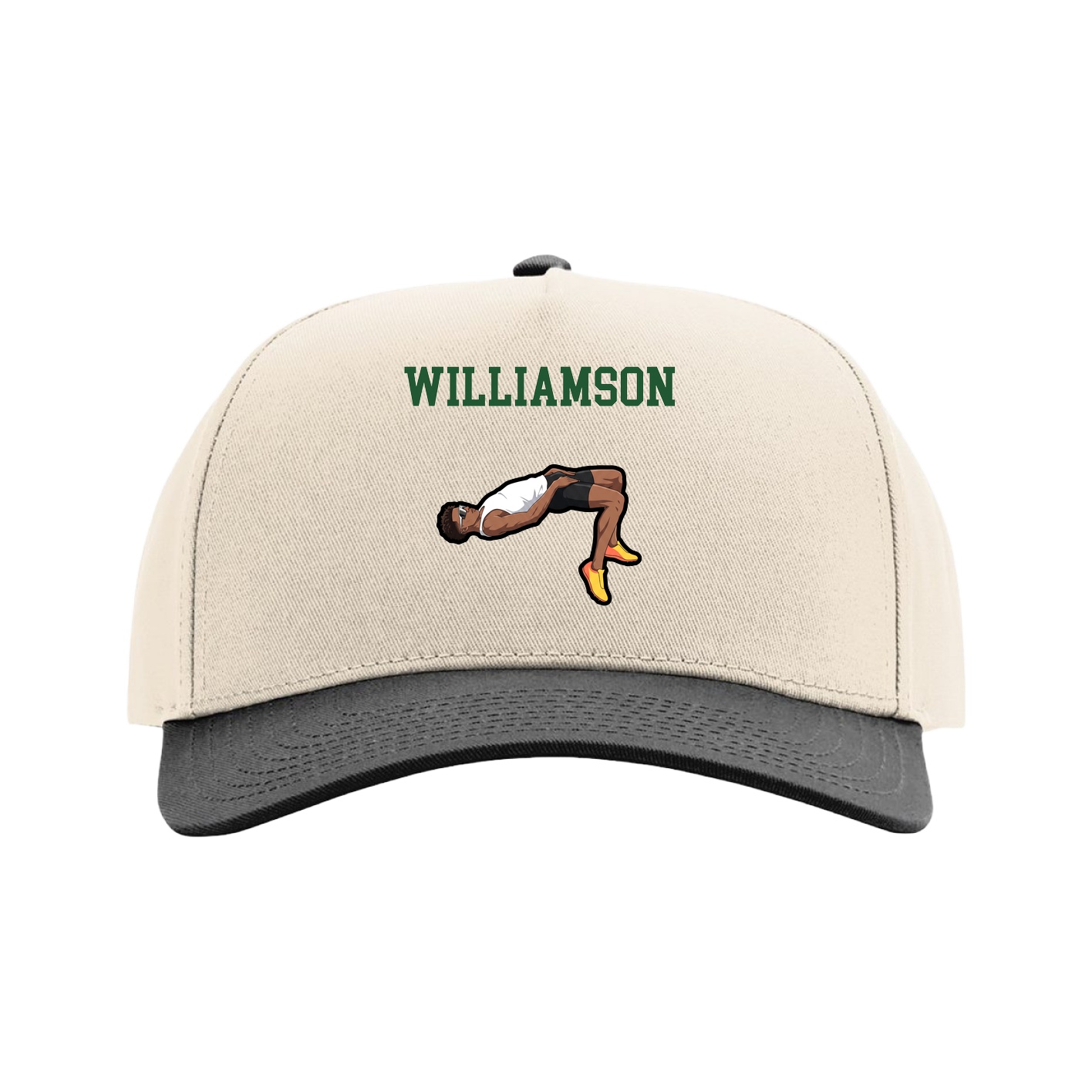 Full Fabric Five-Panel Champ Cap — Shirsey in Cream/Black