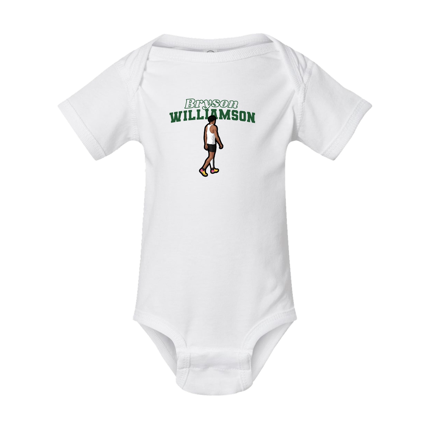 Baby Onesie — Name Arch in White