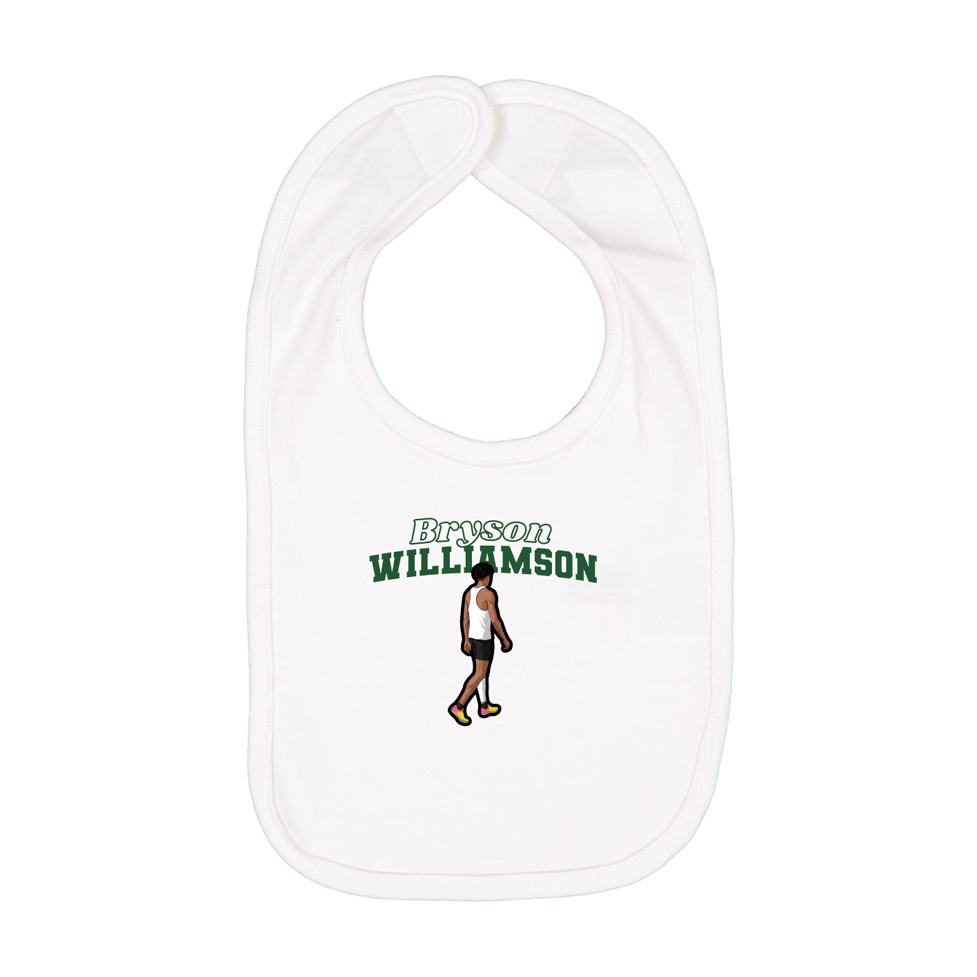 Infant Bib — Name Arch in White