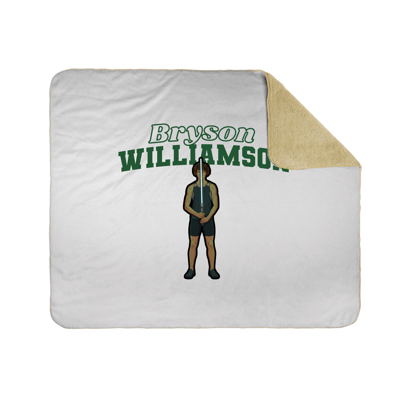 Throw Blanket — Name Arch in White