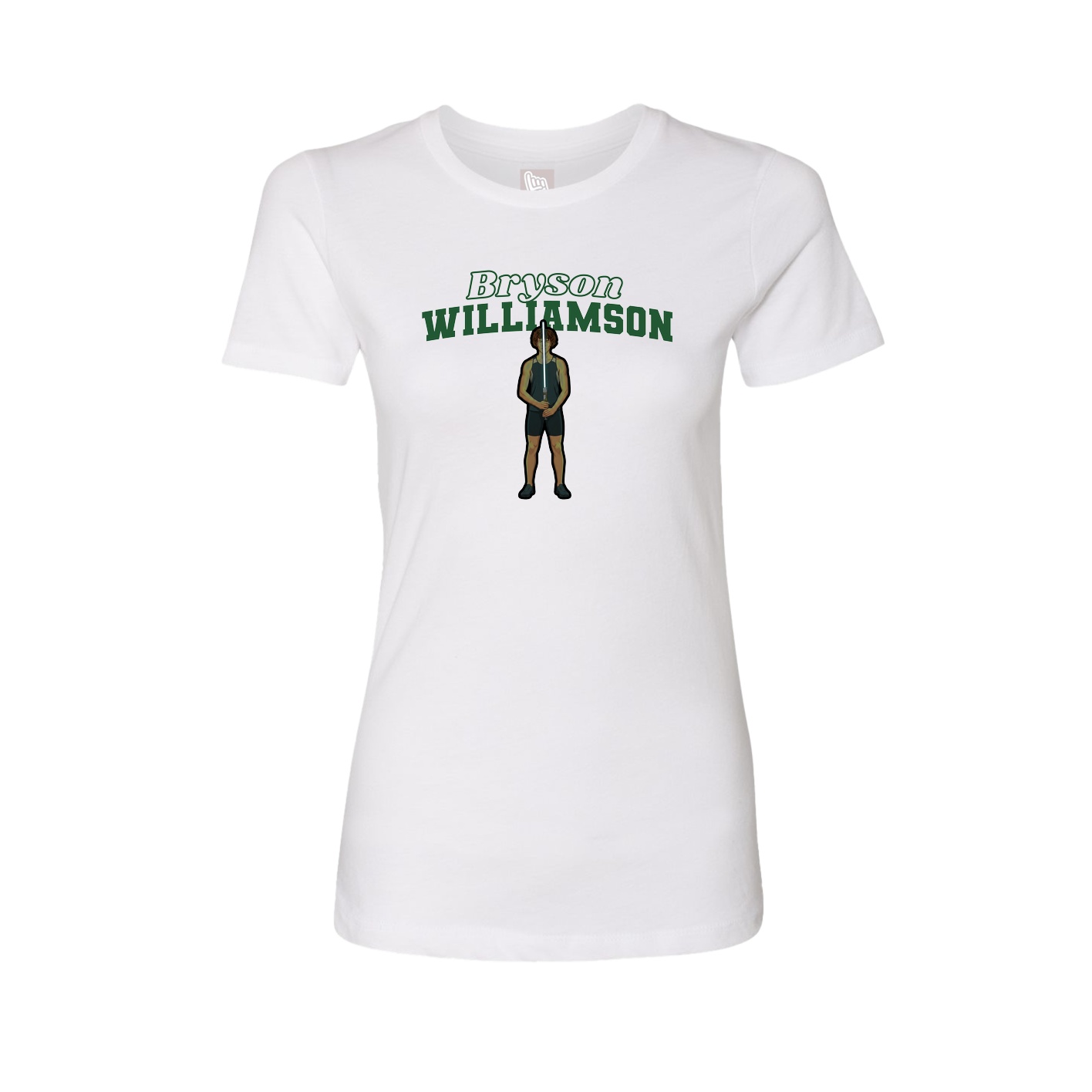 Womens Tee — Name Arch in White