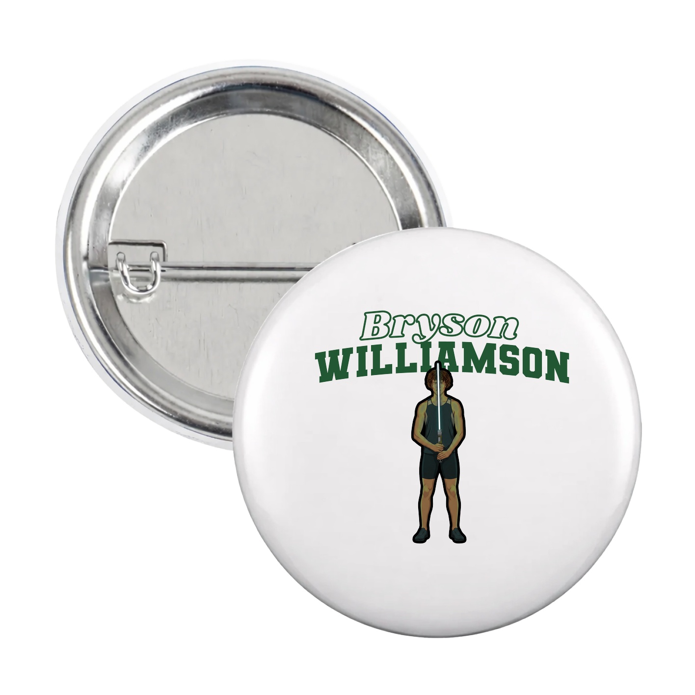 Game Day Button — Name Arch in White