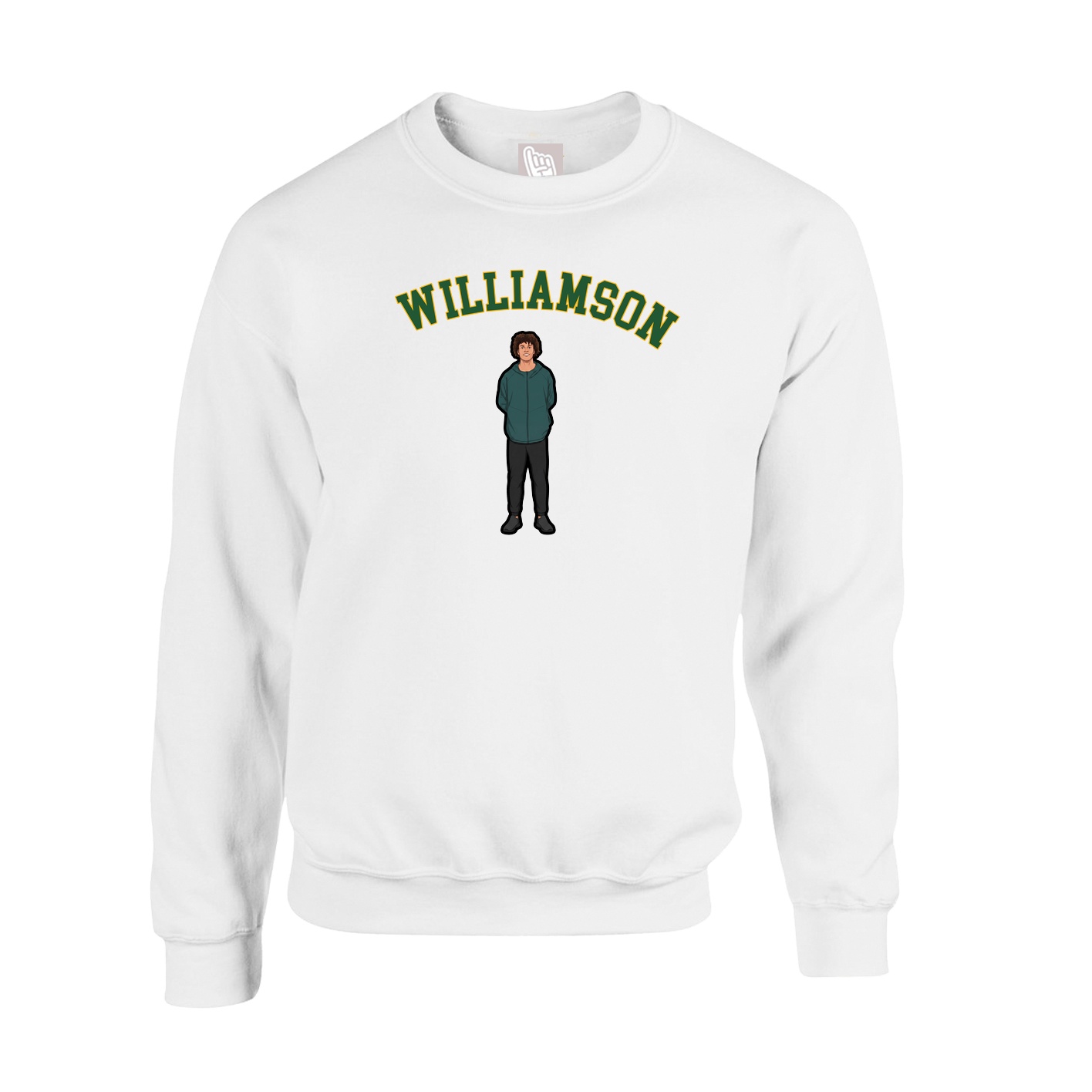 Fleece Crew — Shirsey Arch in White