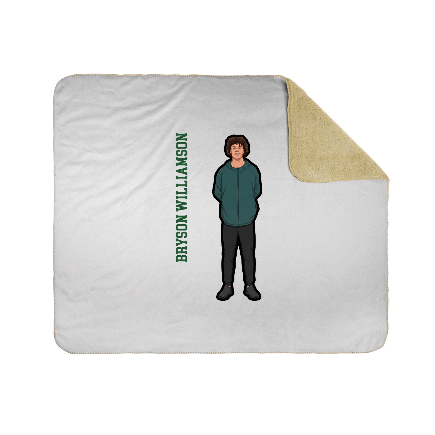 Throw Blanket — Name Vertical in White
