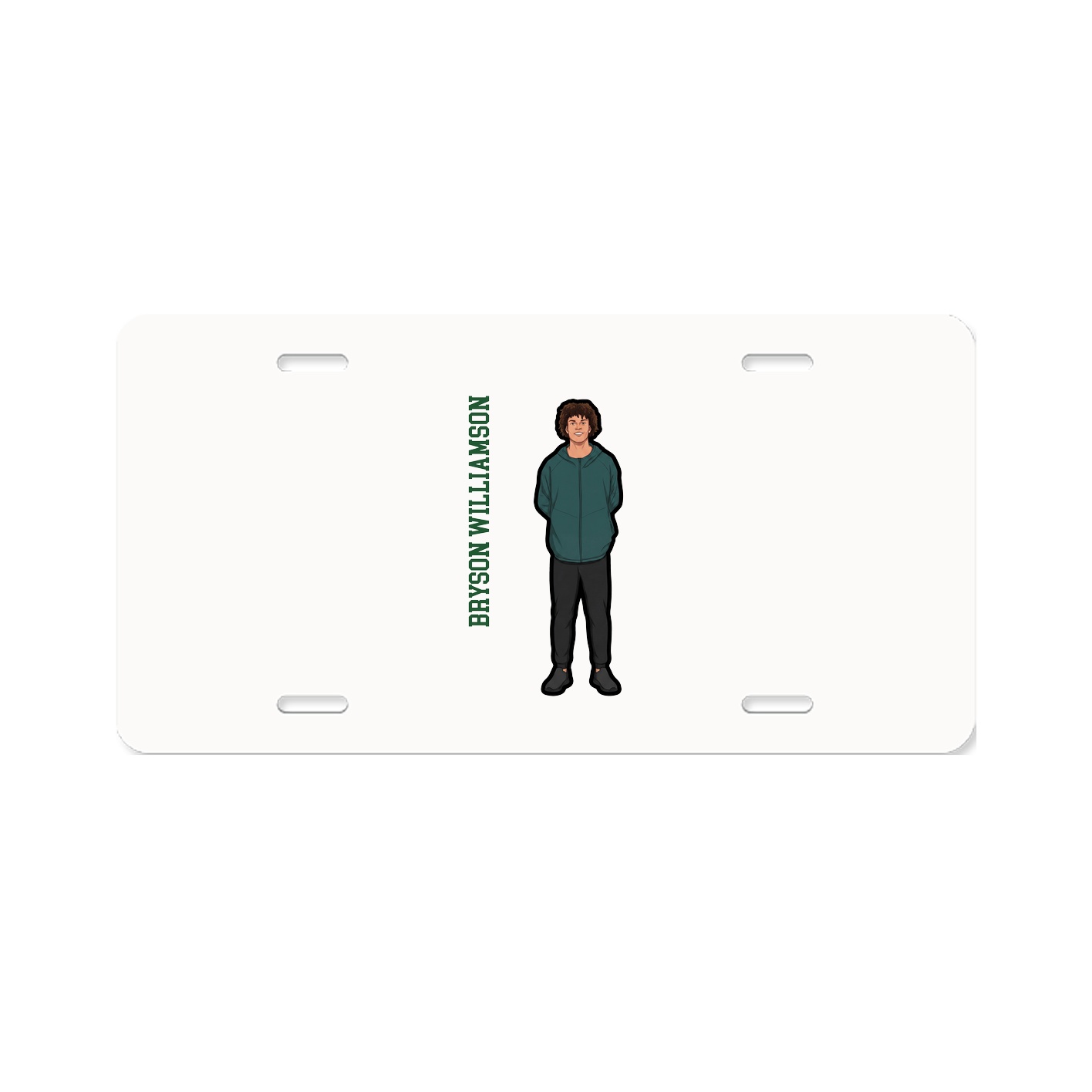 License Plate — Name Vertical in Classic