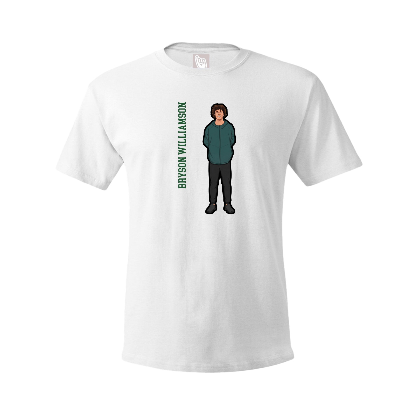 Youth Tee — Name Vertical in White