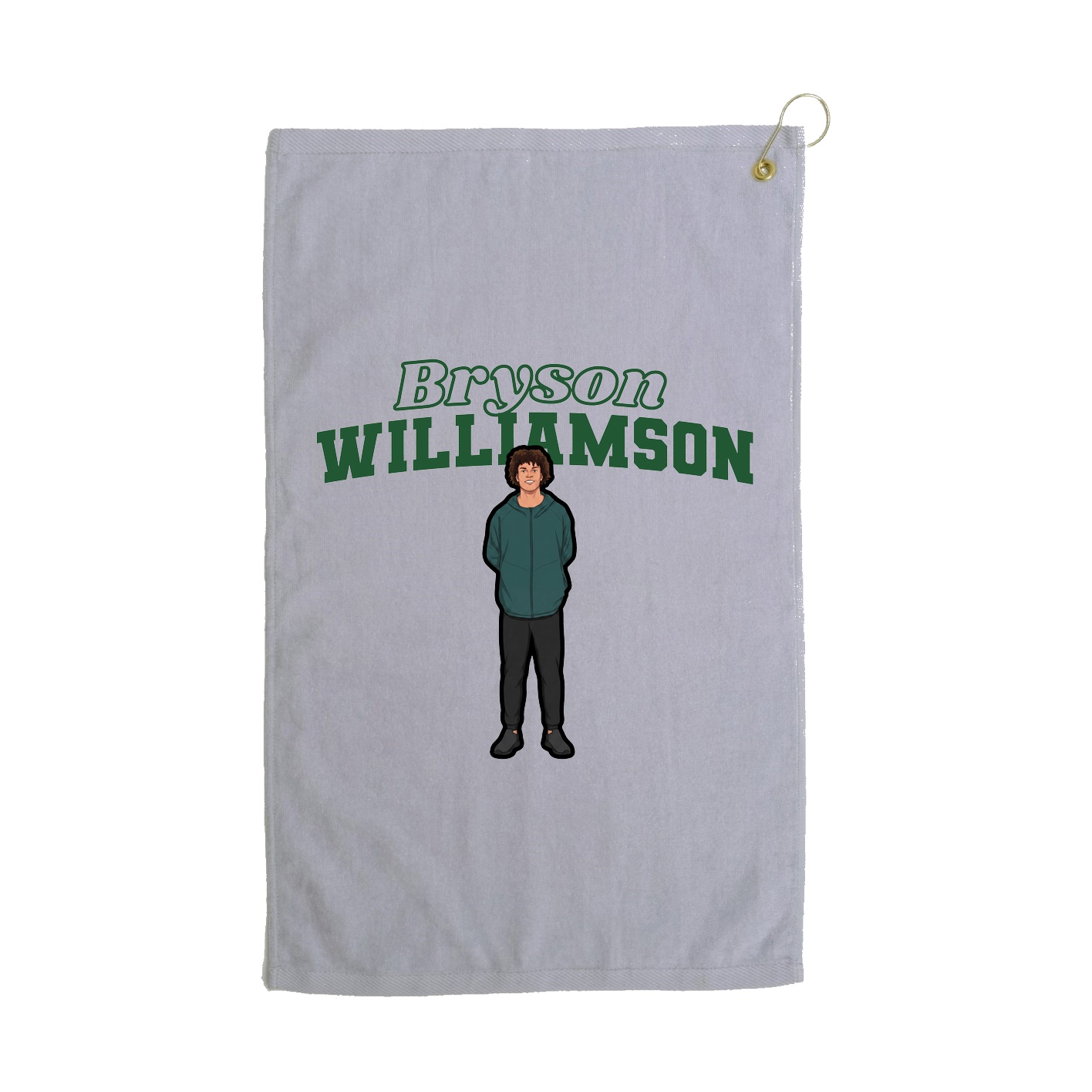 Golf Towel — Name Arch in Grey