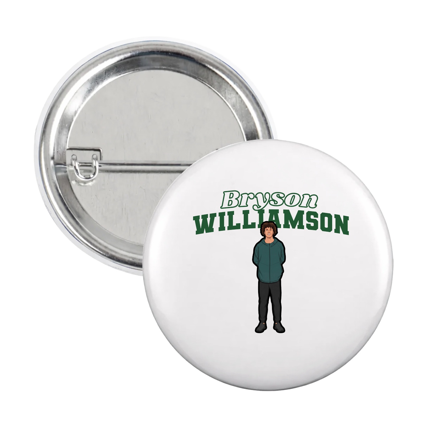 Game Day Button — Name Arch in White