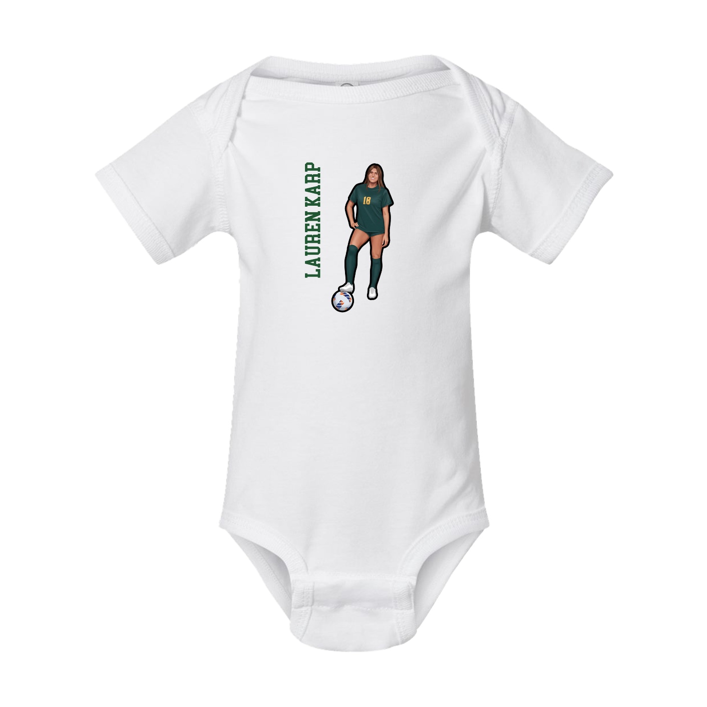 Baby Onesie — Name Vertical in White