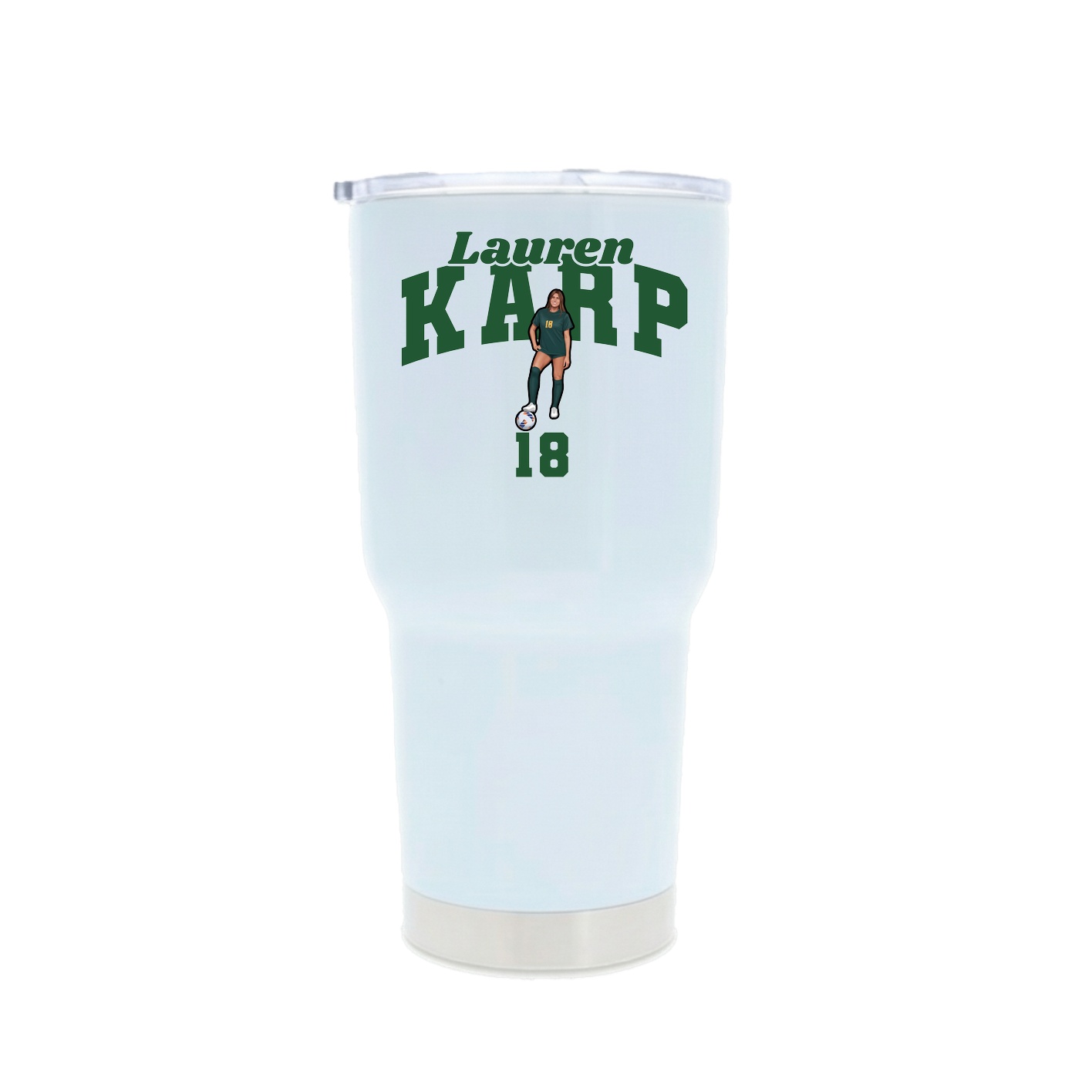 30oz Stainless Steel Tumbler — Signature Arch in White