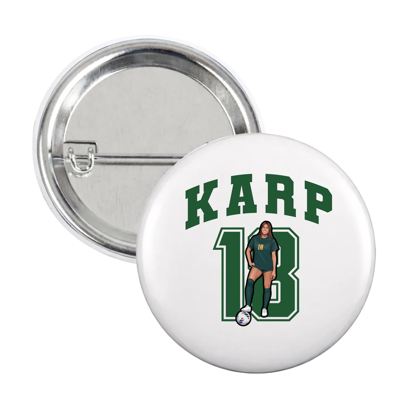 Game Day Button — Number in White