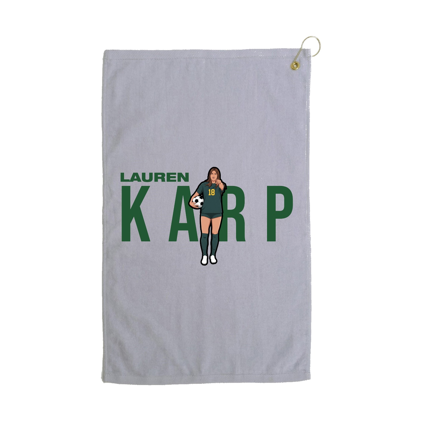 Golf Towel — Player Name in Grey