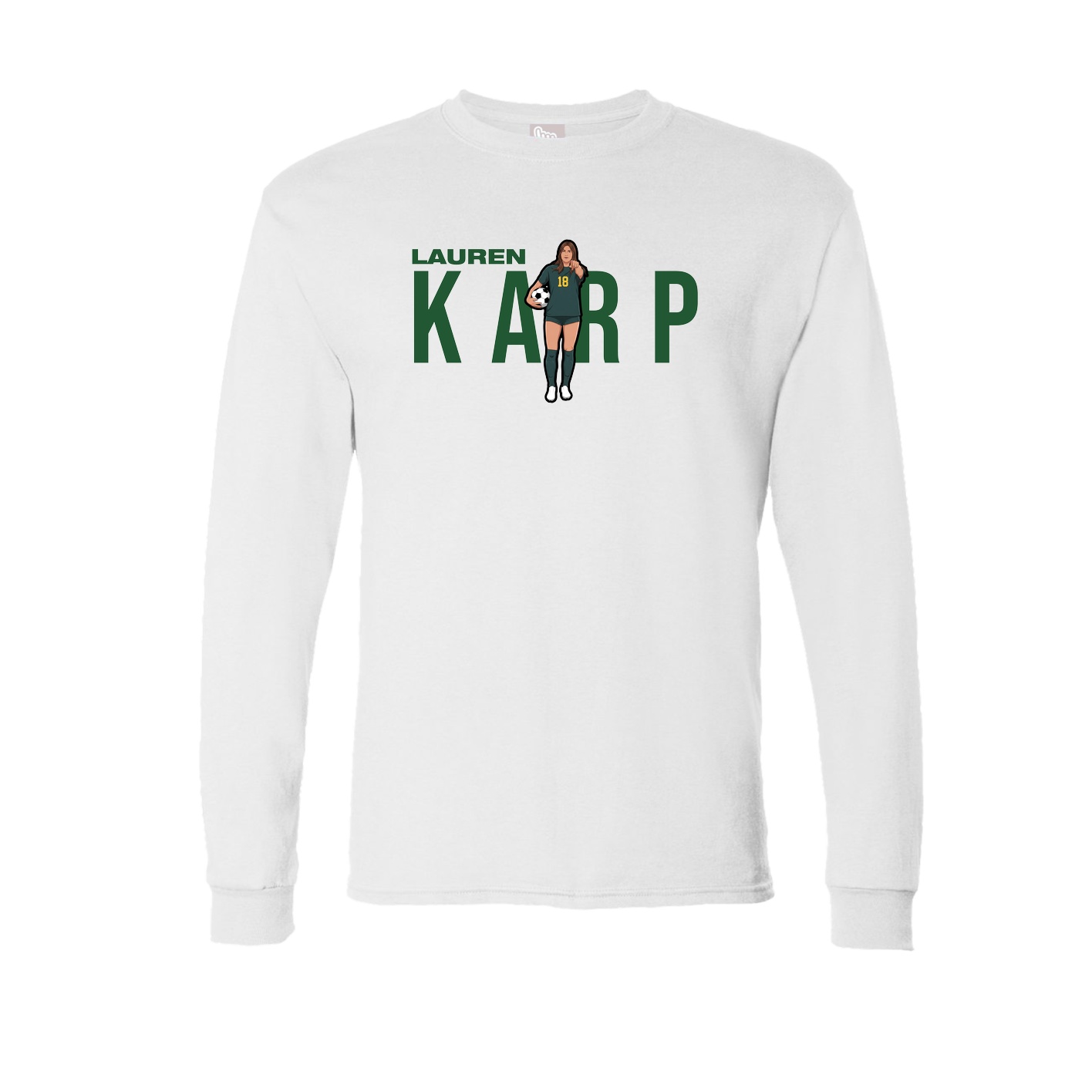Long Sleeve Tee — Player Name in White