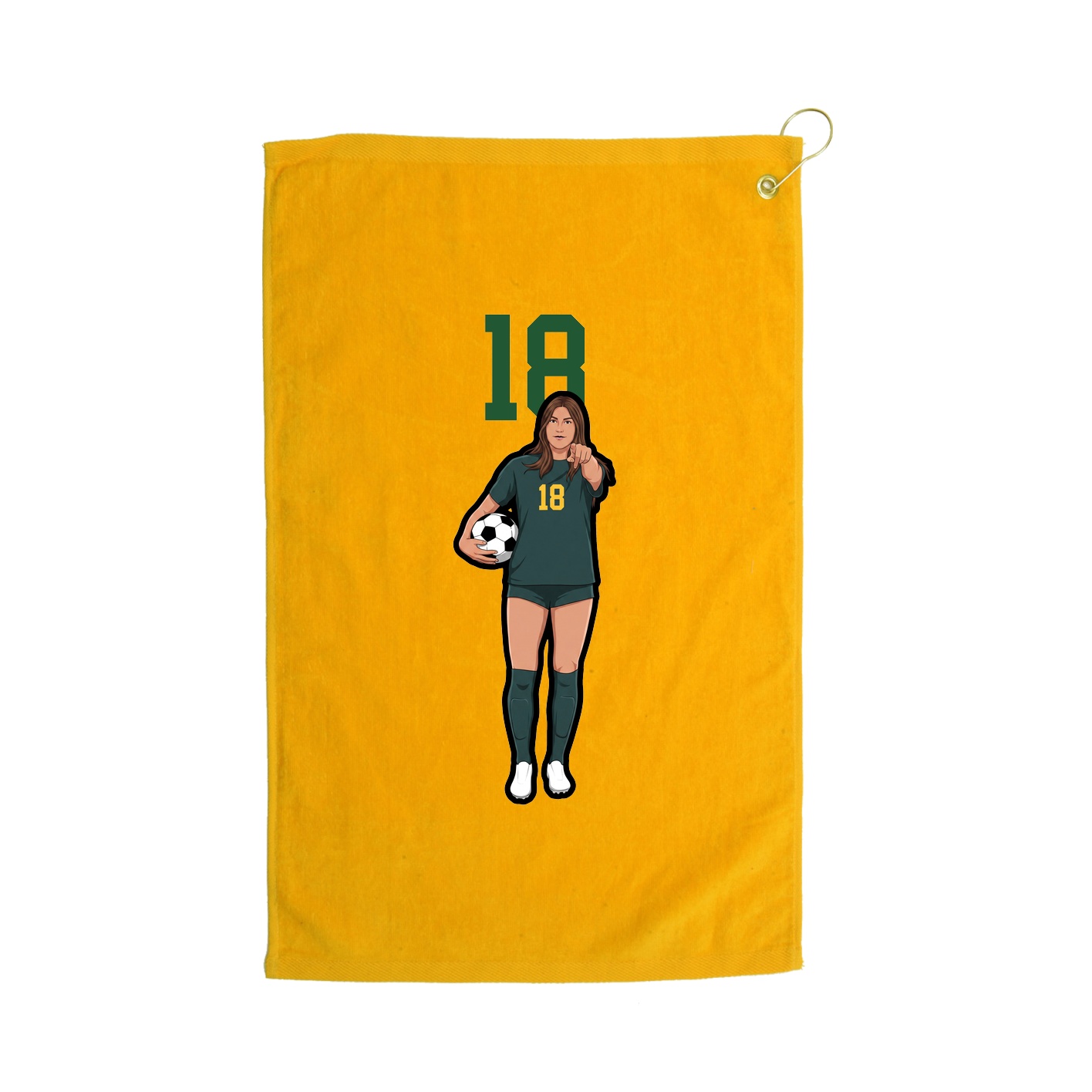 Golf Towel — Number Top in Gold