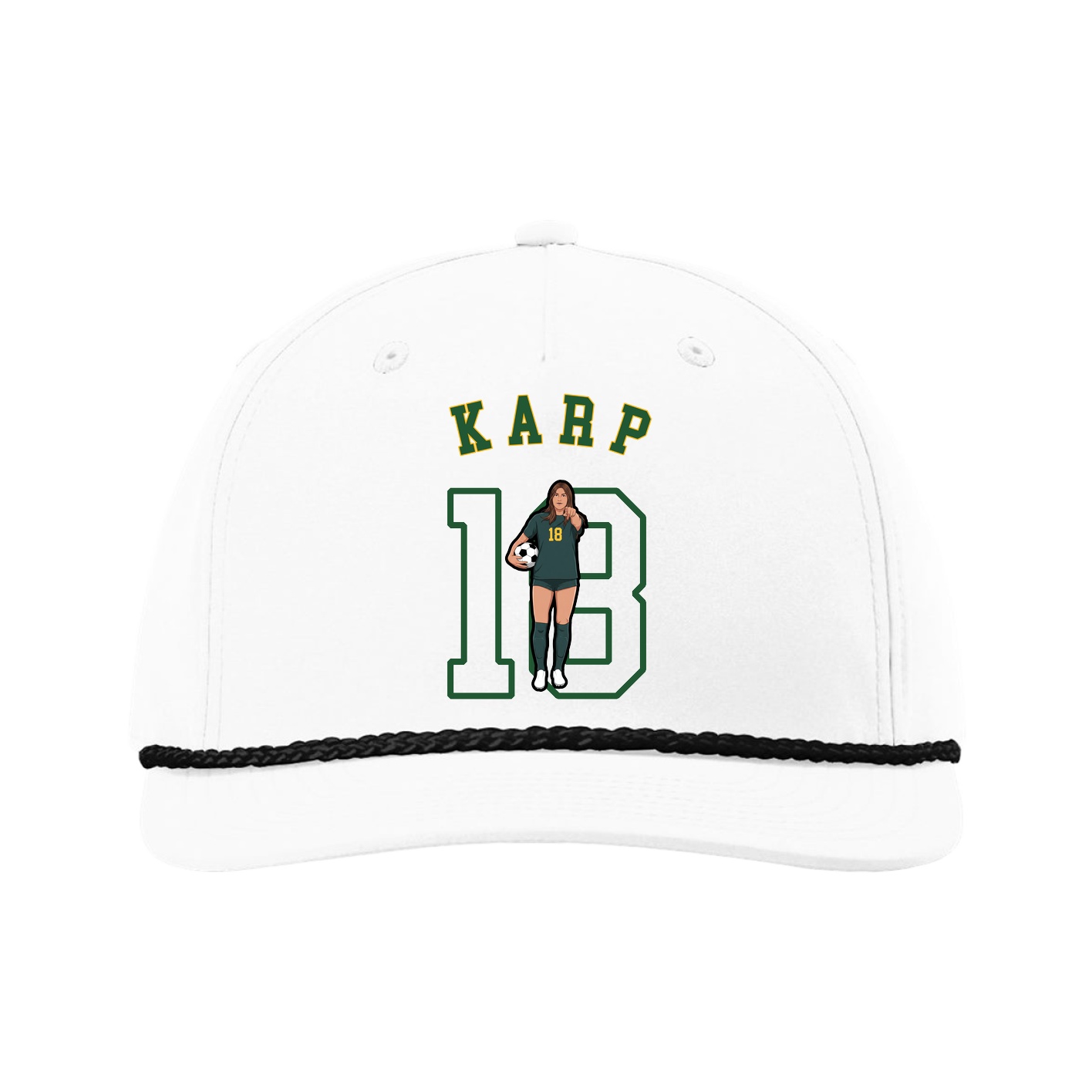 Five-Panel Classic Rope Cap — Shirsey Arch in White
