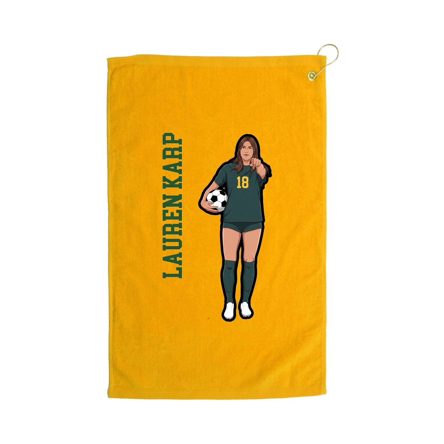 Golf Towel — Name Vertical in Gold