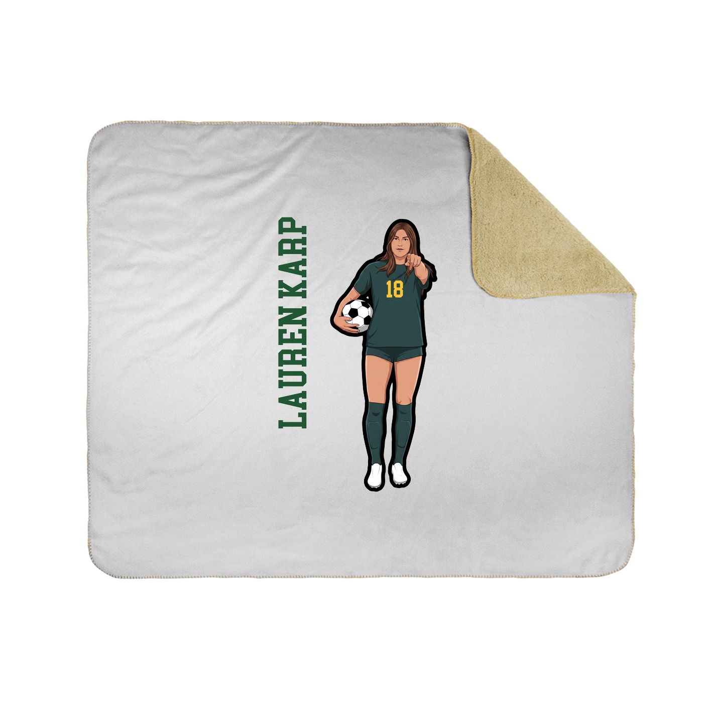 Throw Blanket — Name Vertical in White