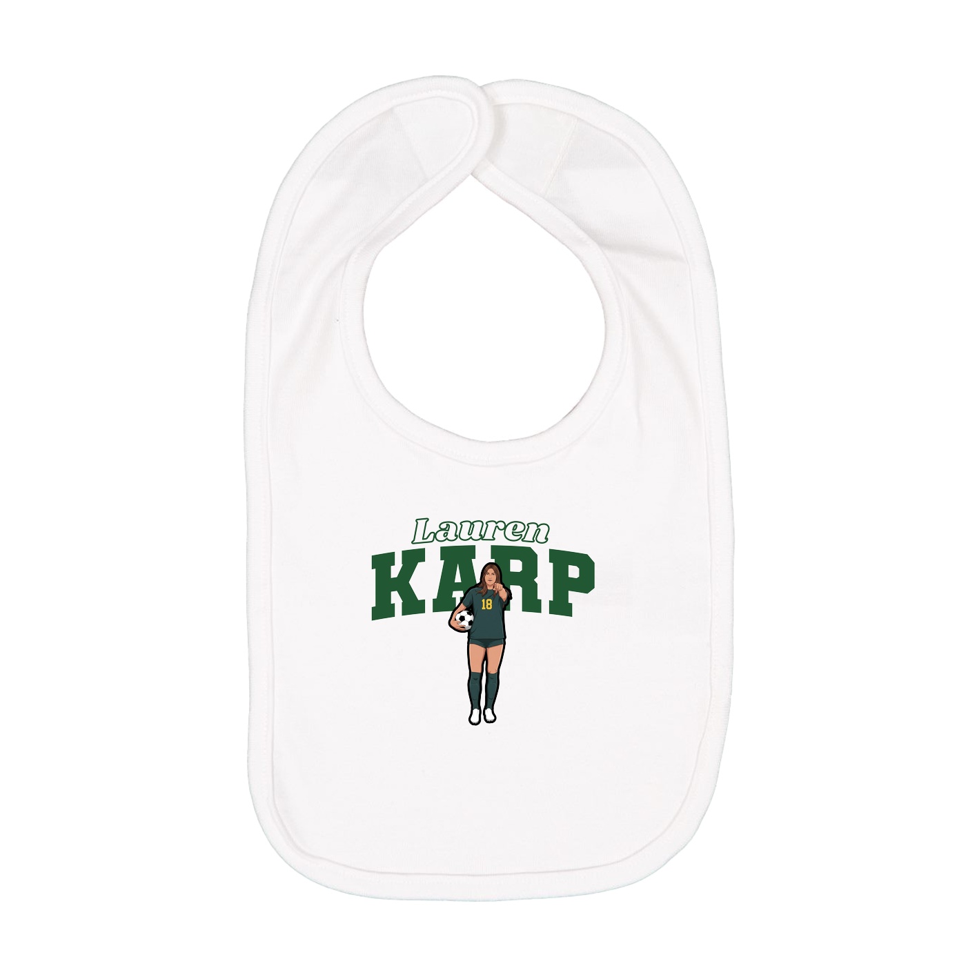 Infant Bib — Name Arch in White