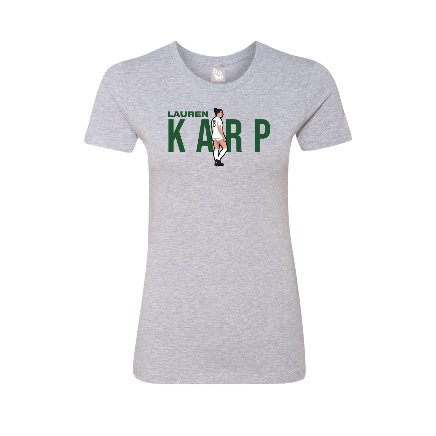 Fitted Women's Tee — Player Name in Grey