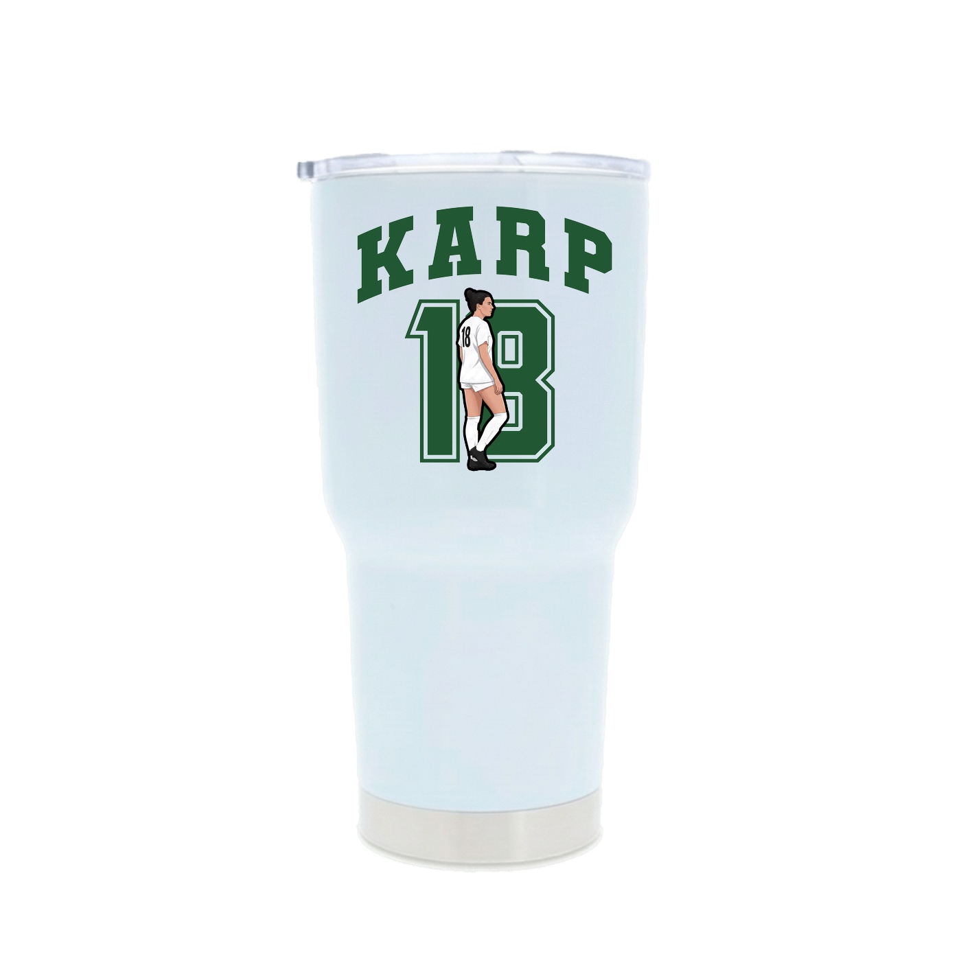 30oz Stainless Steel Tumbler — Number in White