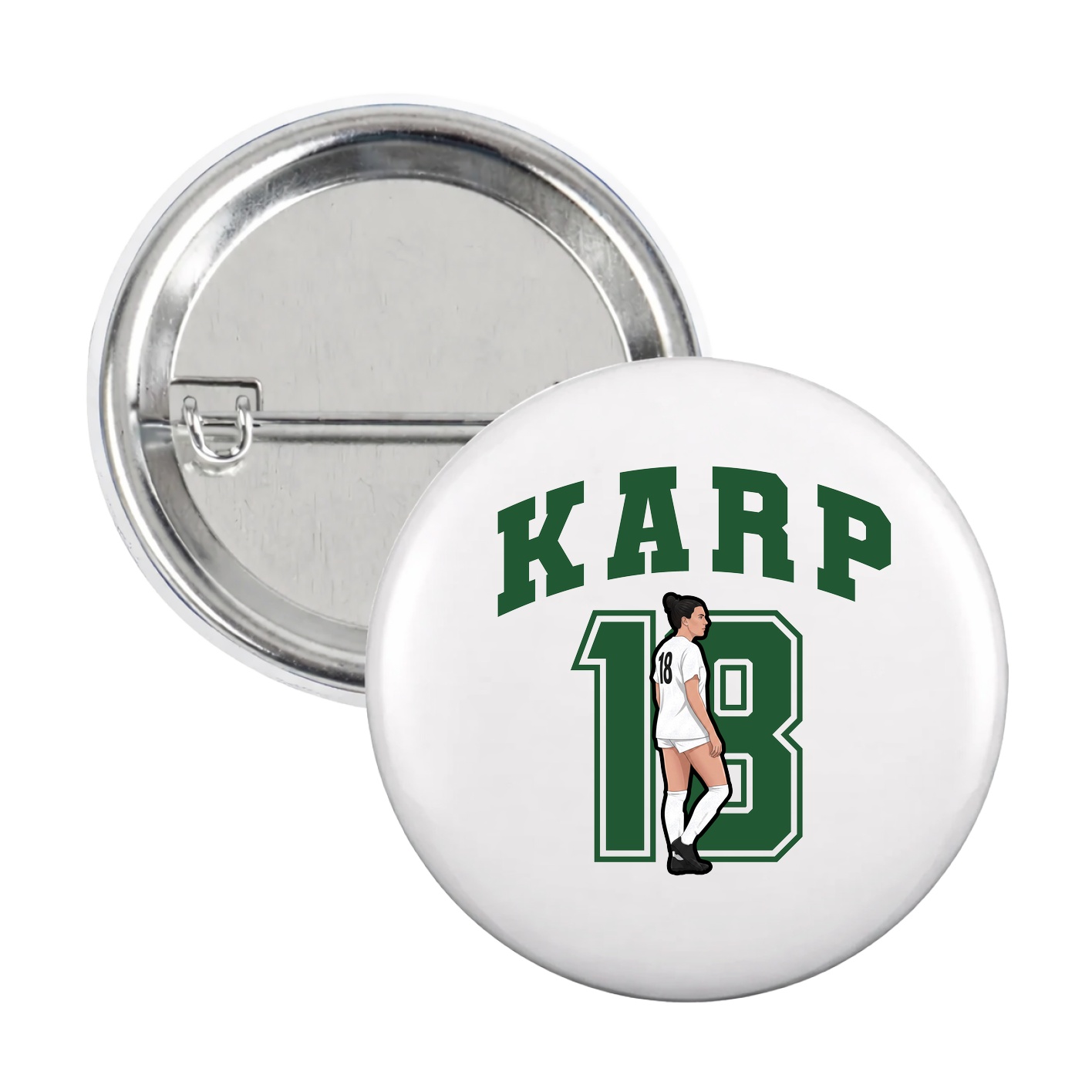 Game Day Button — Number in White
