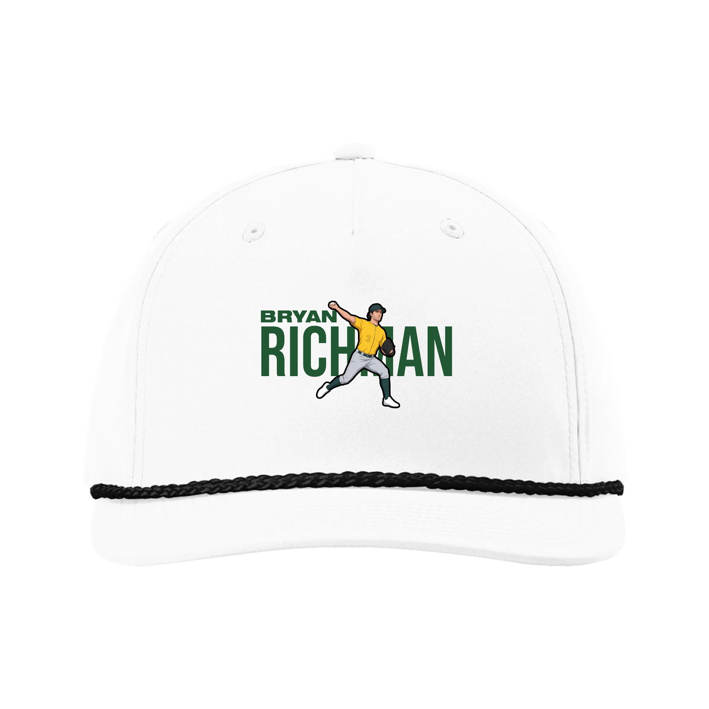 Five-Panel Classic Rope Cap — Player Name in White