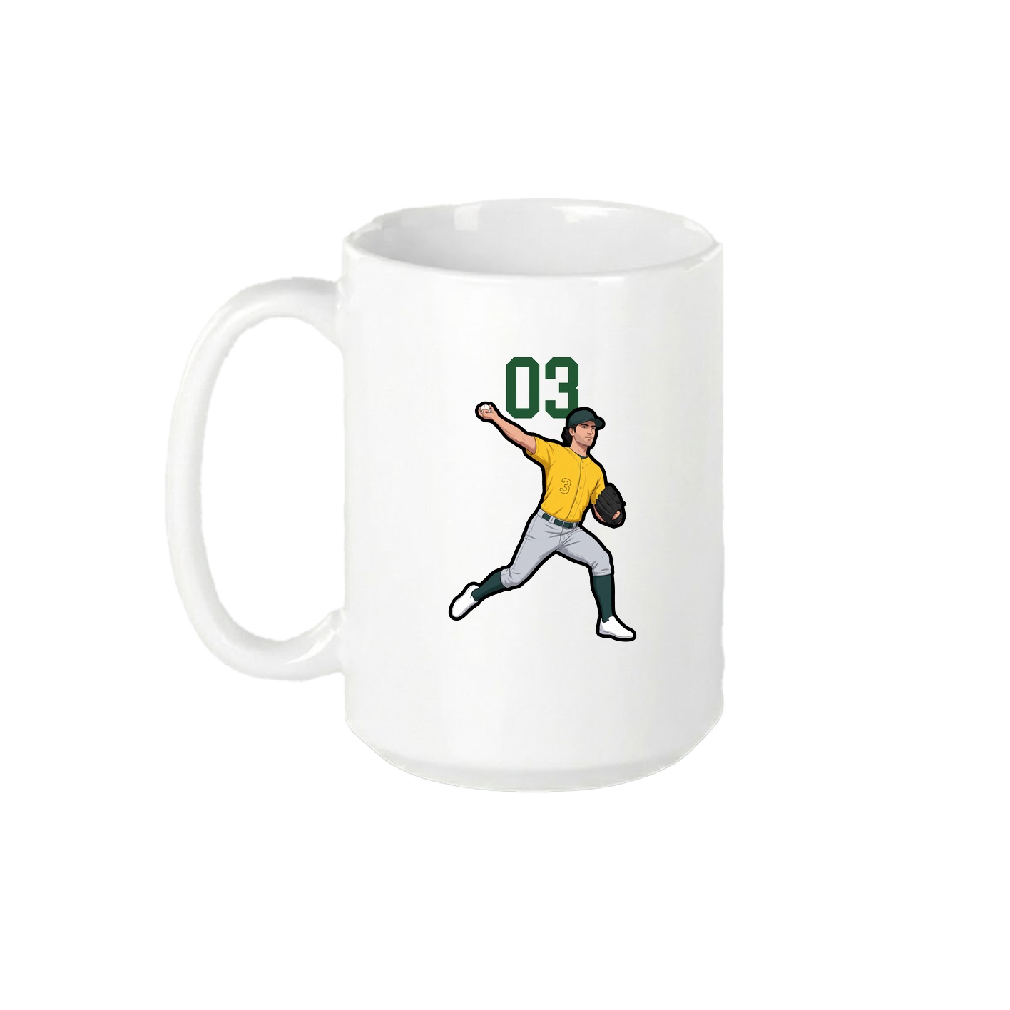15oz Coffee Mug — Number Top in White