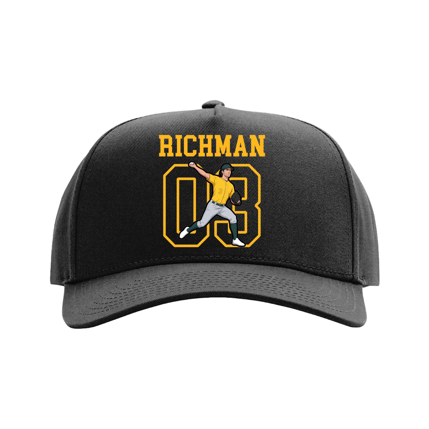 Full Fabric Five-Panel Champ Cap — Shirsey in Black