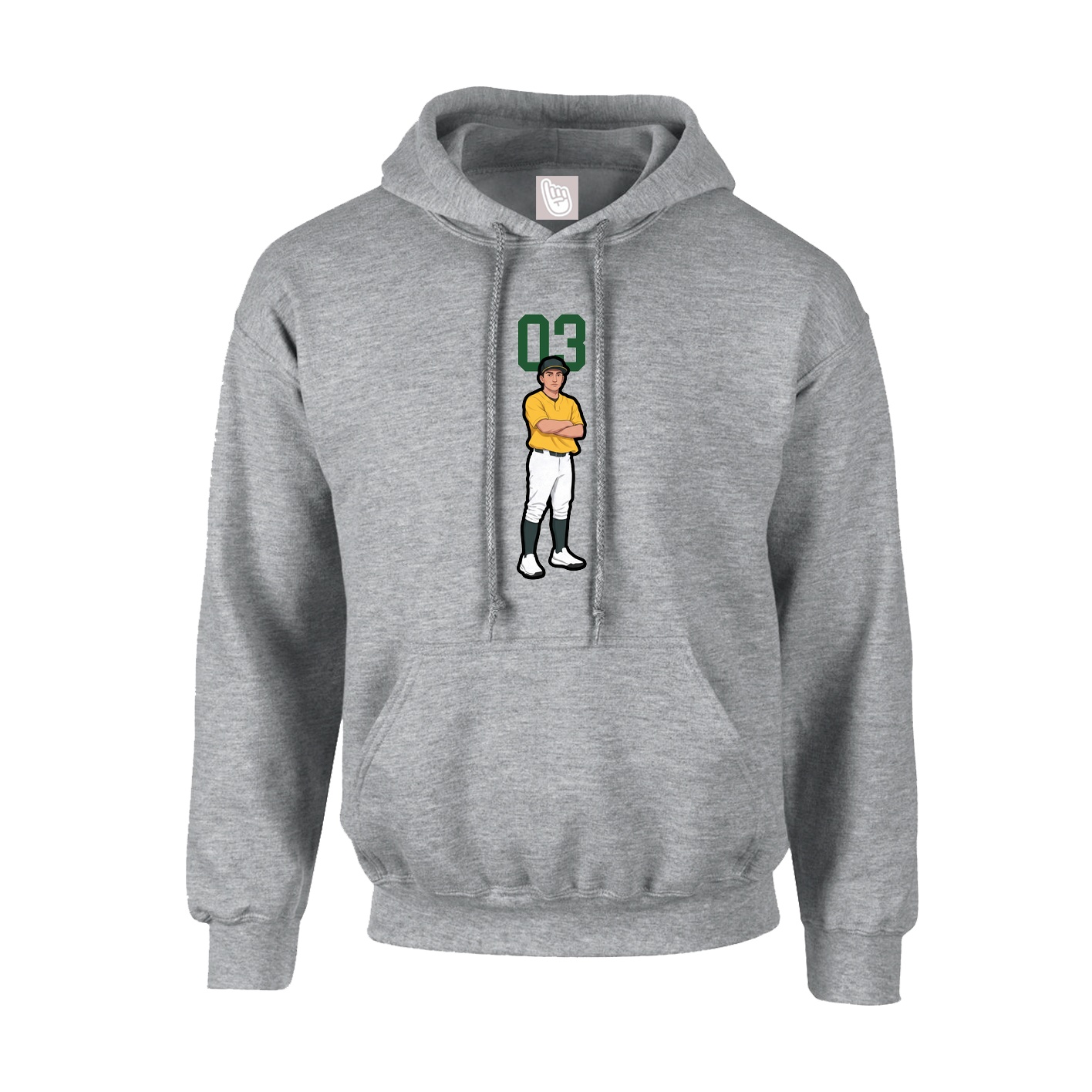 Youth Hoodie — Number Top in Grey