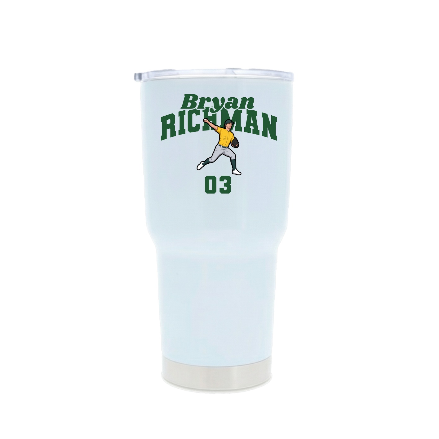 30oz Stainless Steel Tumbler — Signature Arch in White