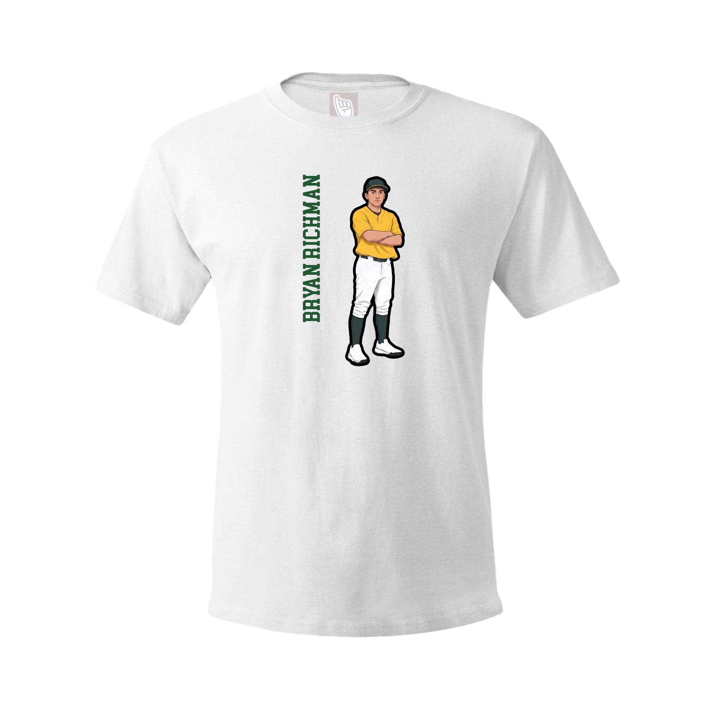 Tee — Name Vertical in White