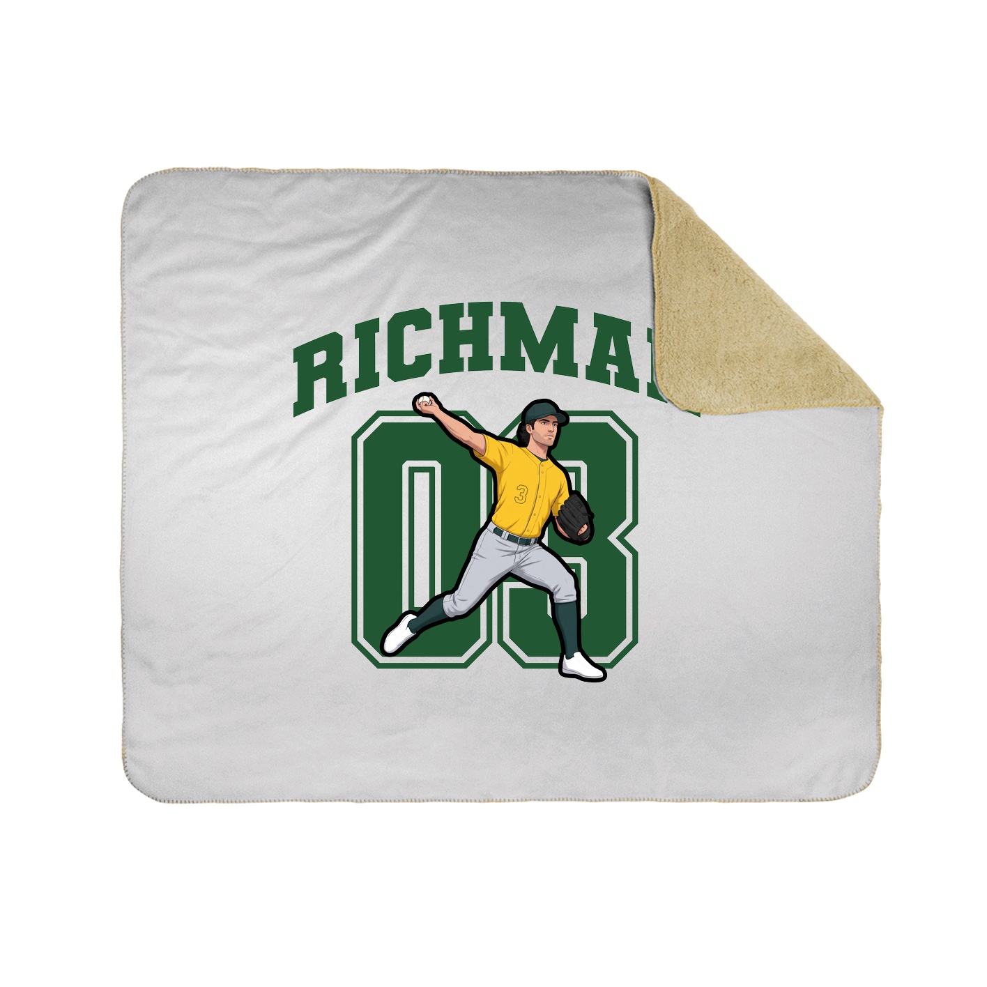 Throw Blanket — Number in White