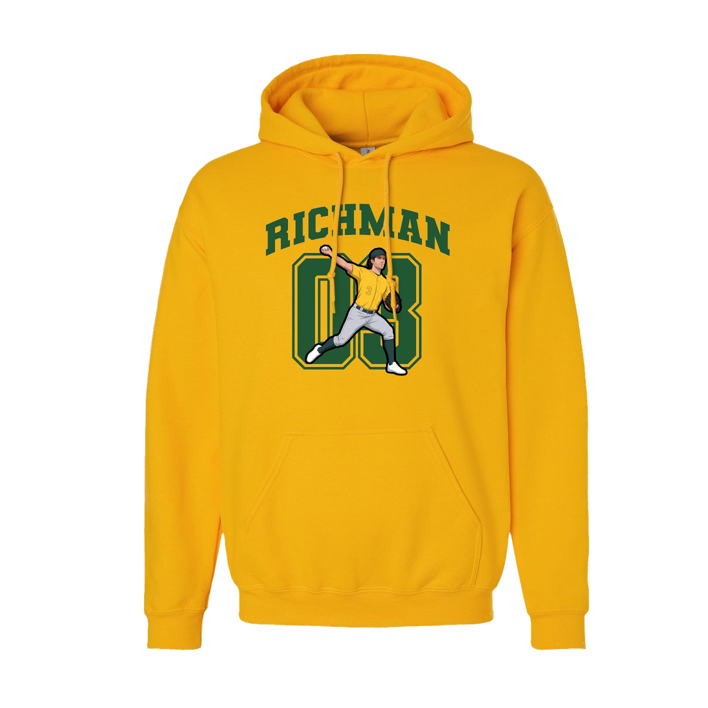 Youth Hoodie — Number in Gold