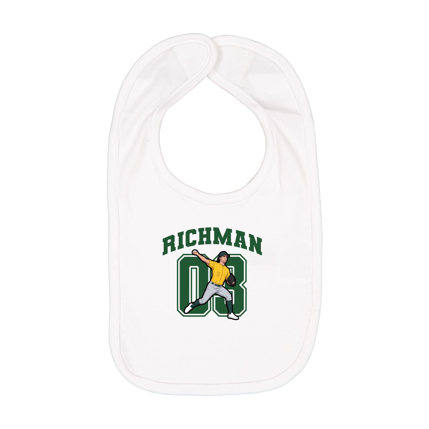 Infant Bib — Number in White