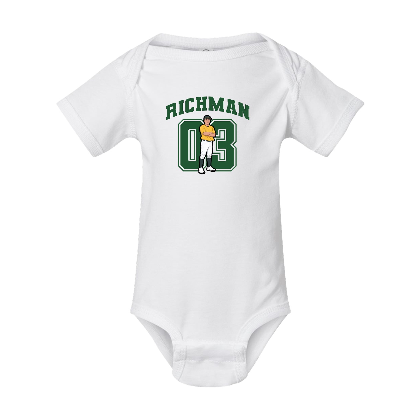 Baby Onesie — Number in White
