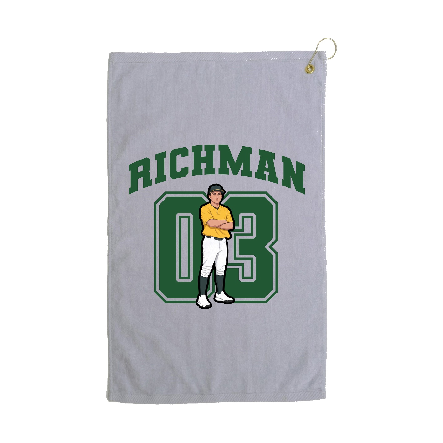 Golf Towel — Number in Grey