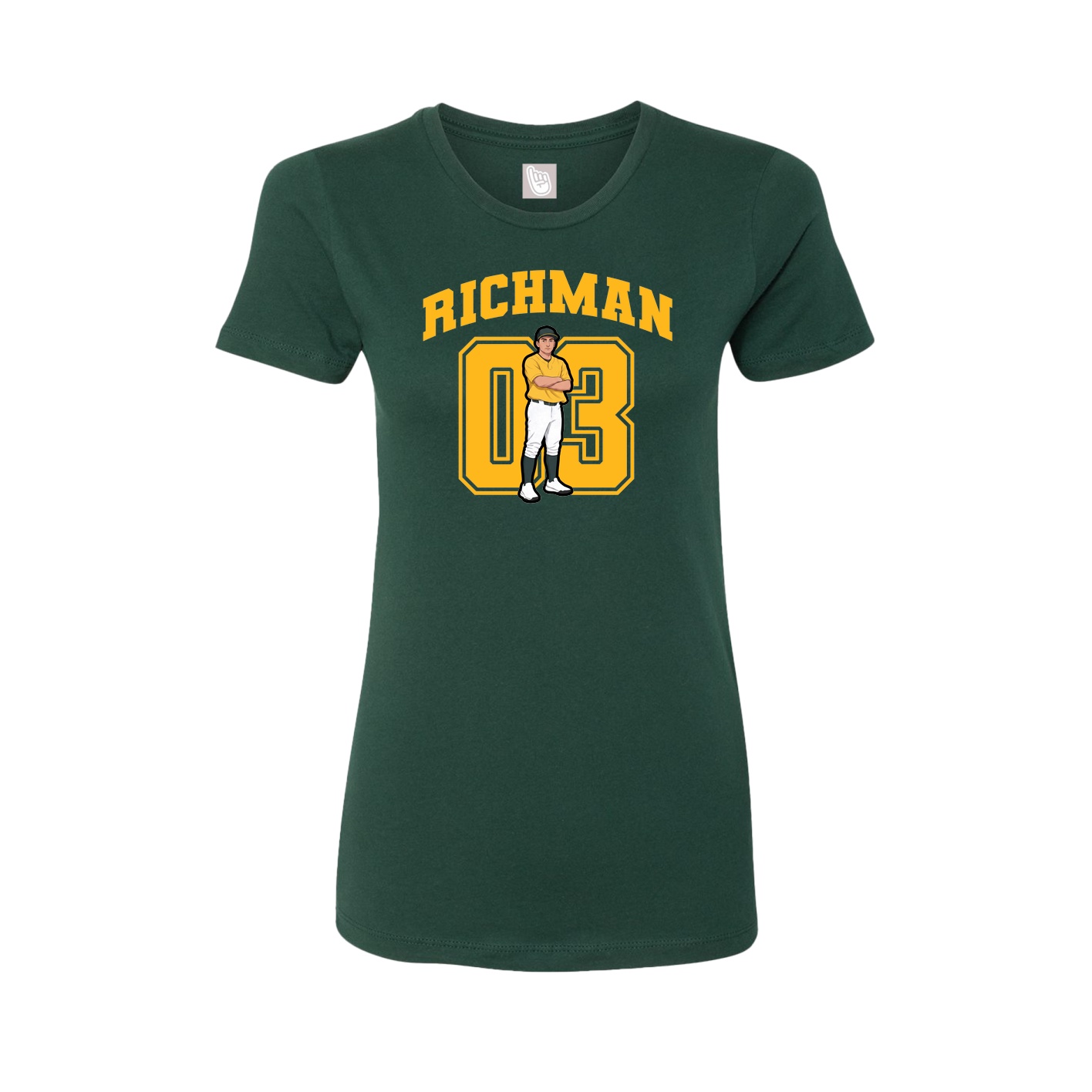 Fitted Women's Tee — Number in Green