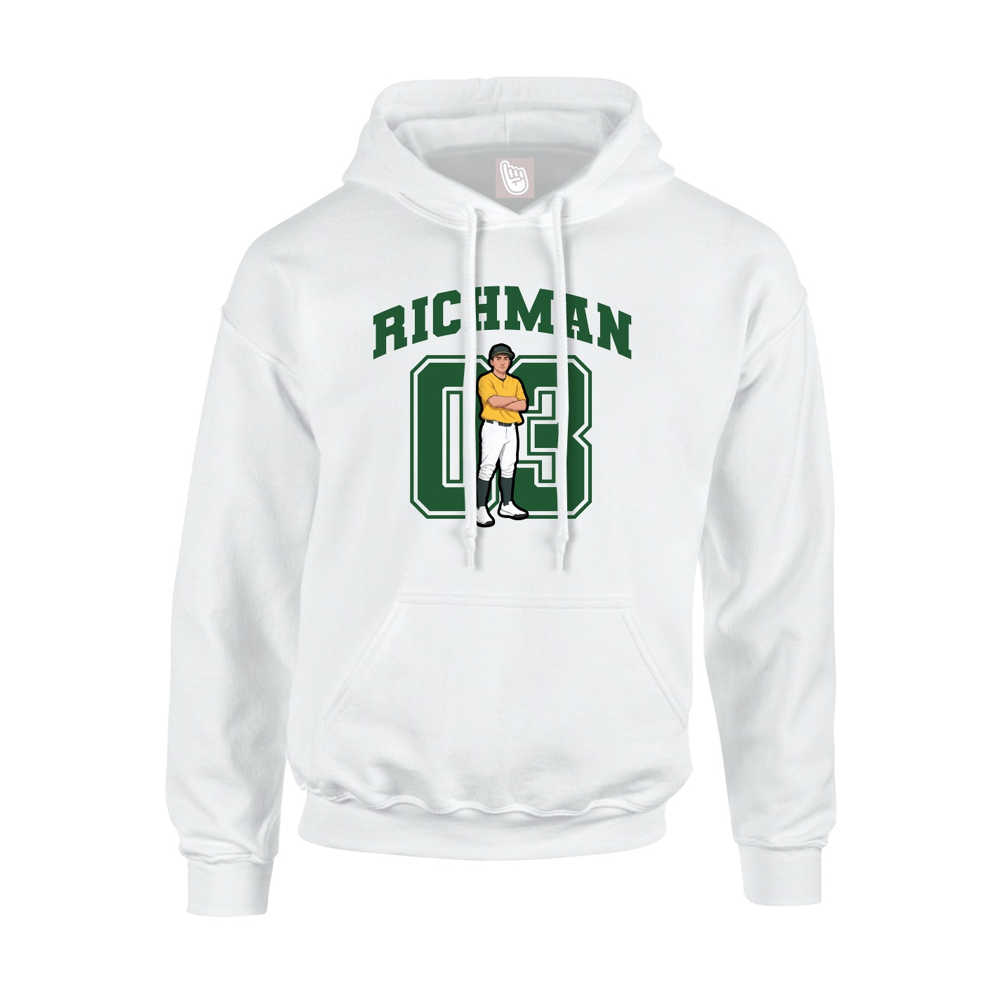 Hoodie — Number in White
