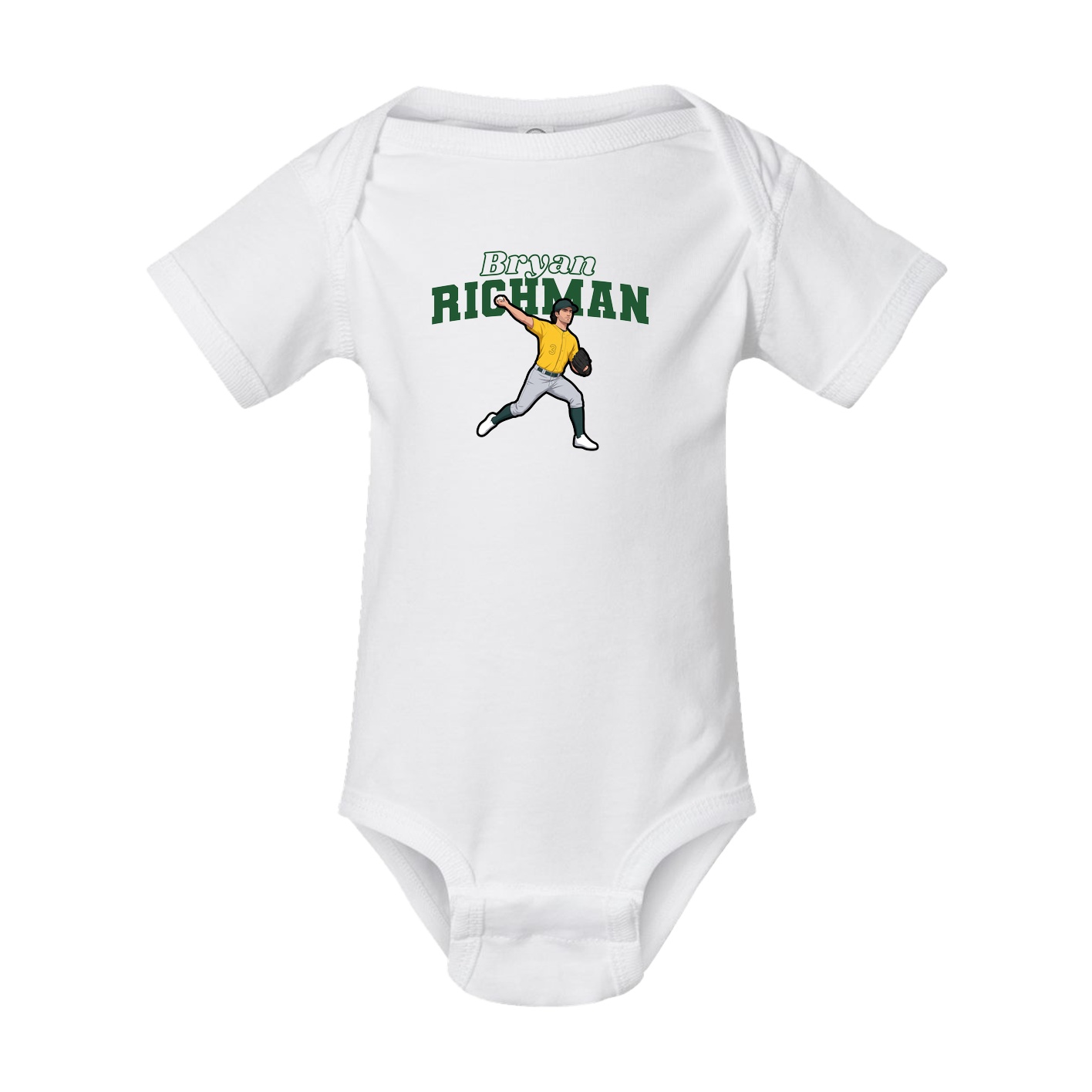 Baby Onesie — Name Arch in White
