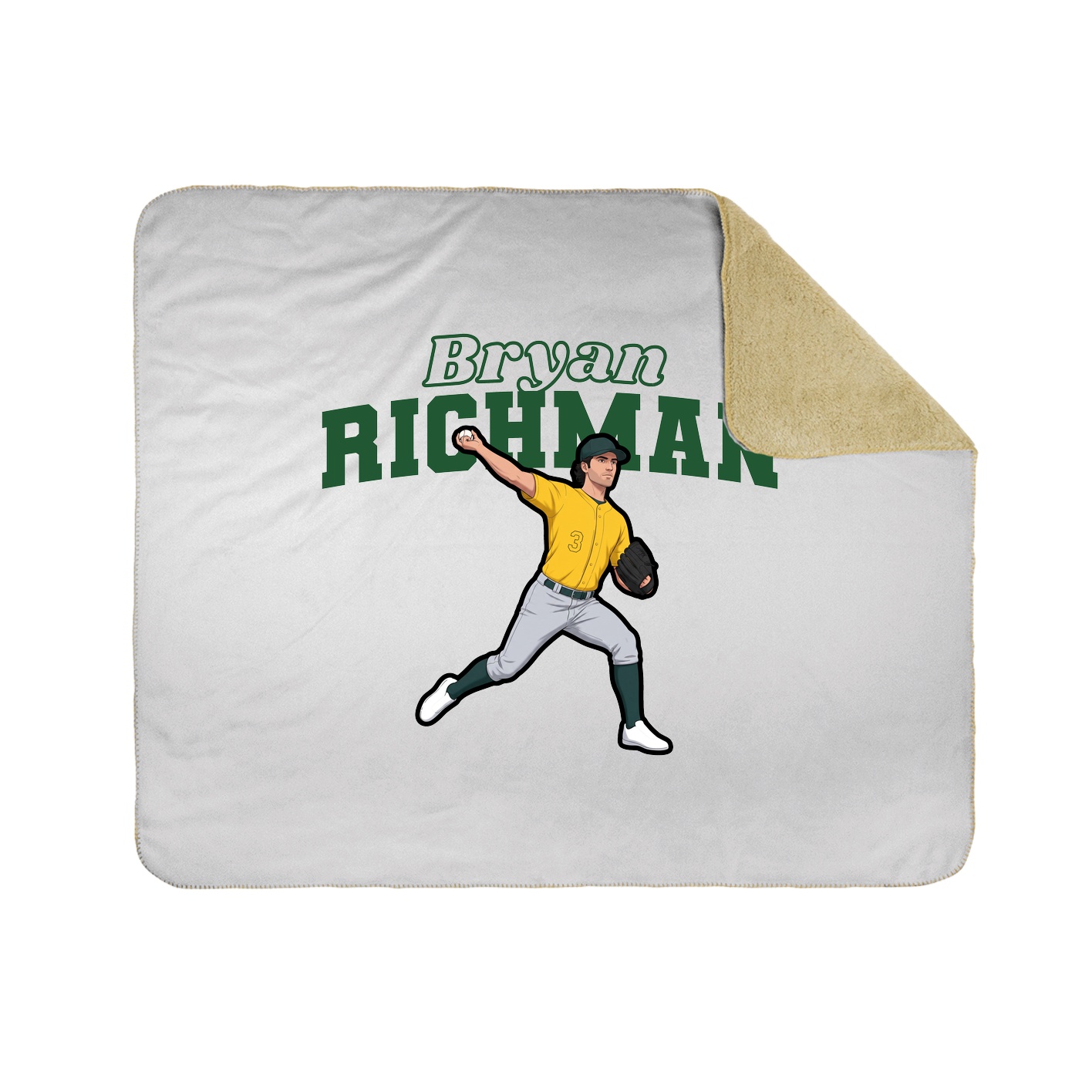 Throw Blanket — Name Arch in White
