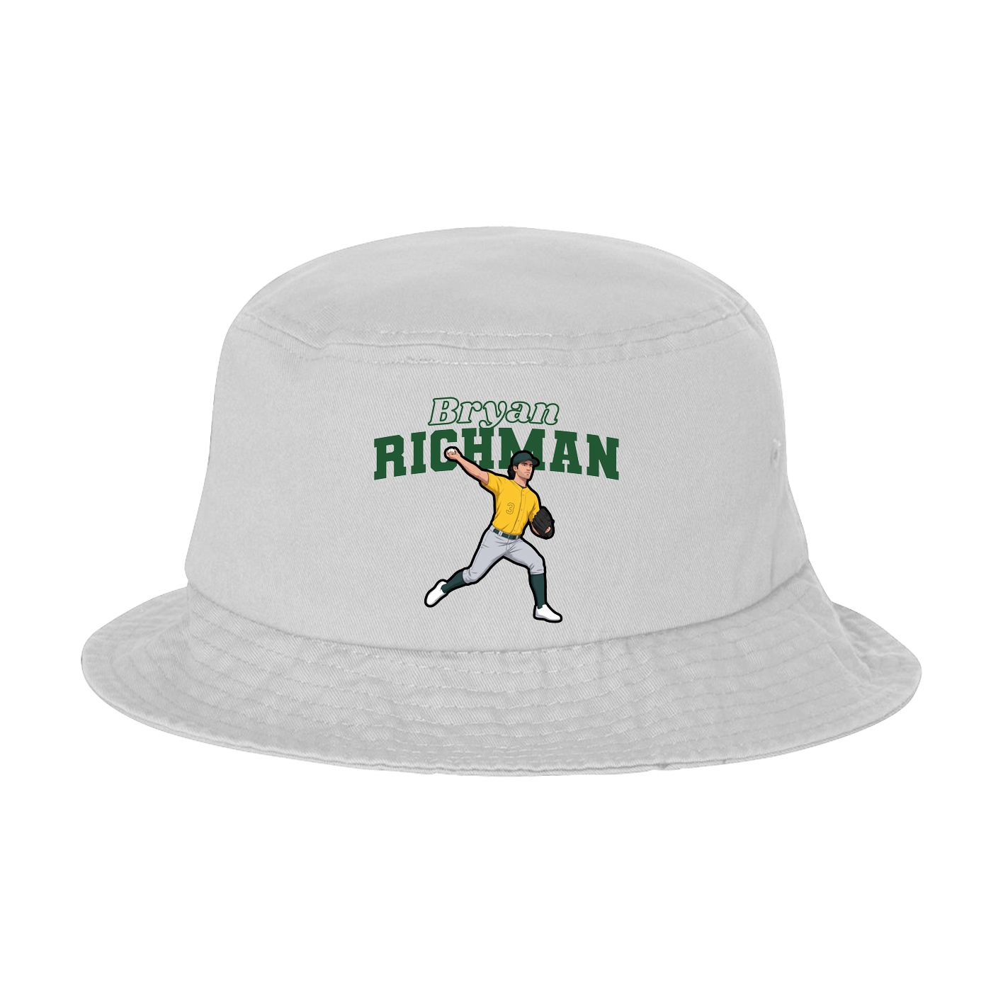 Bucket Cap — Name Arch in White
