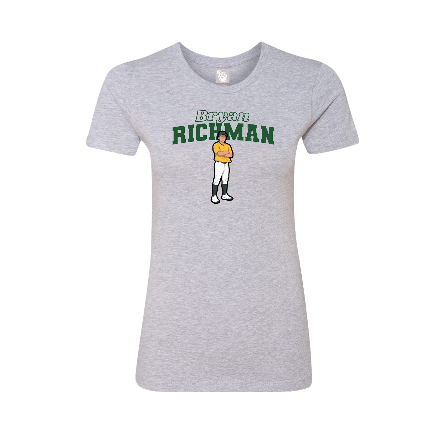 Fitted Women's Tee — Name Arch in Grey