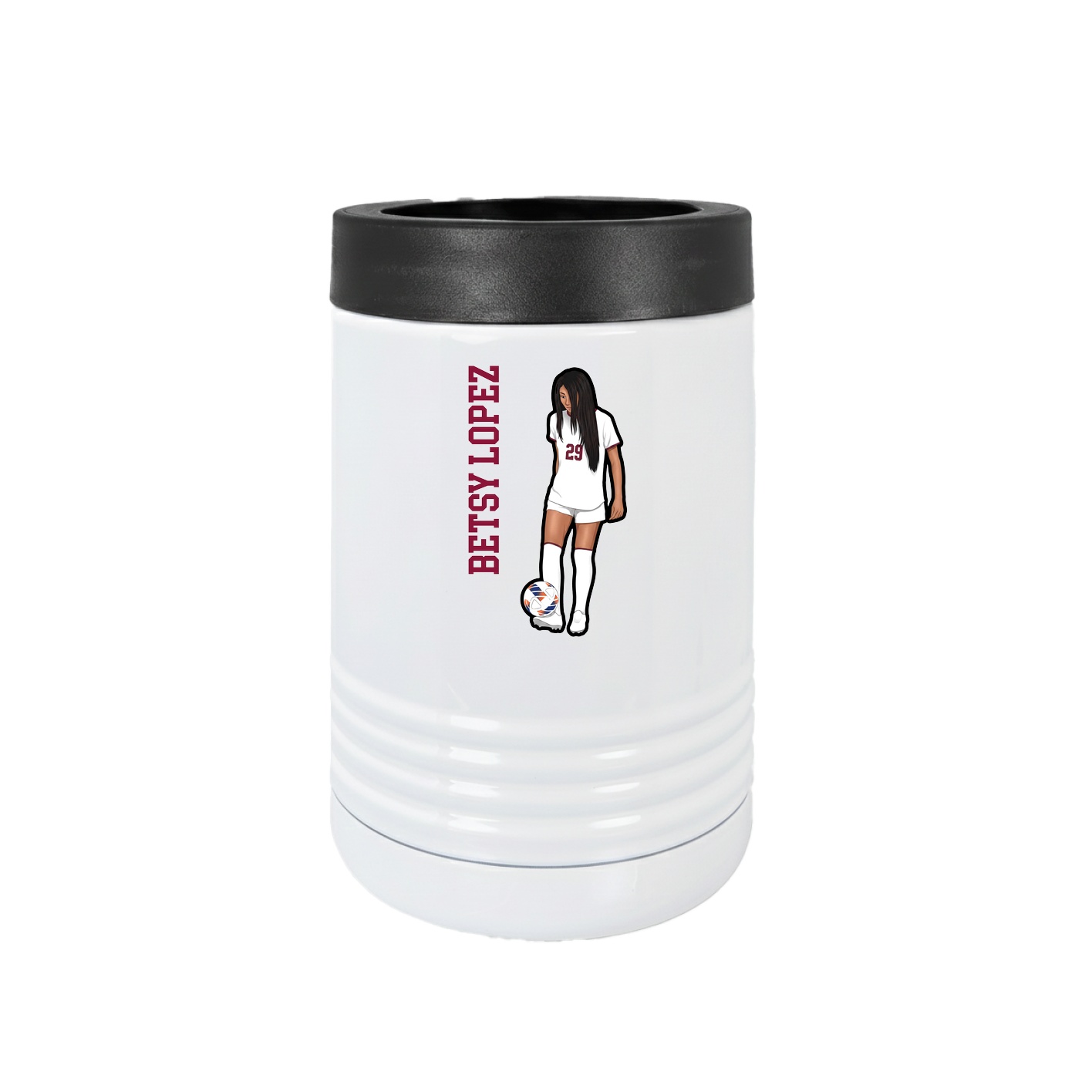 Beverage Holder — Name Vertical in White
