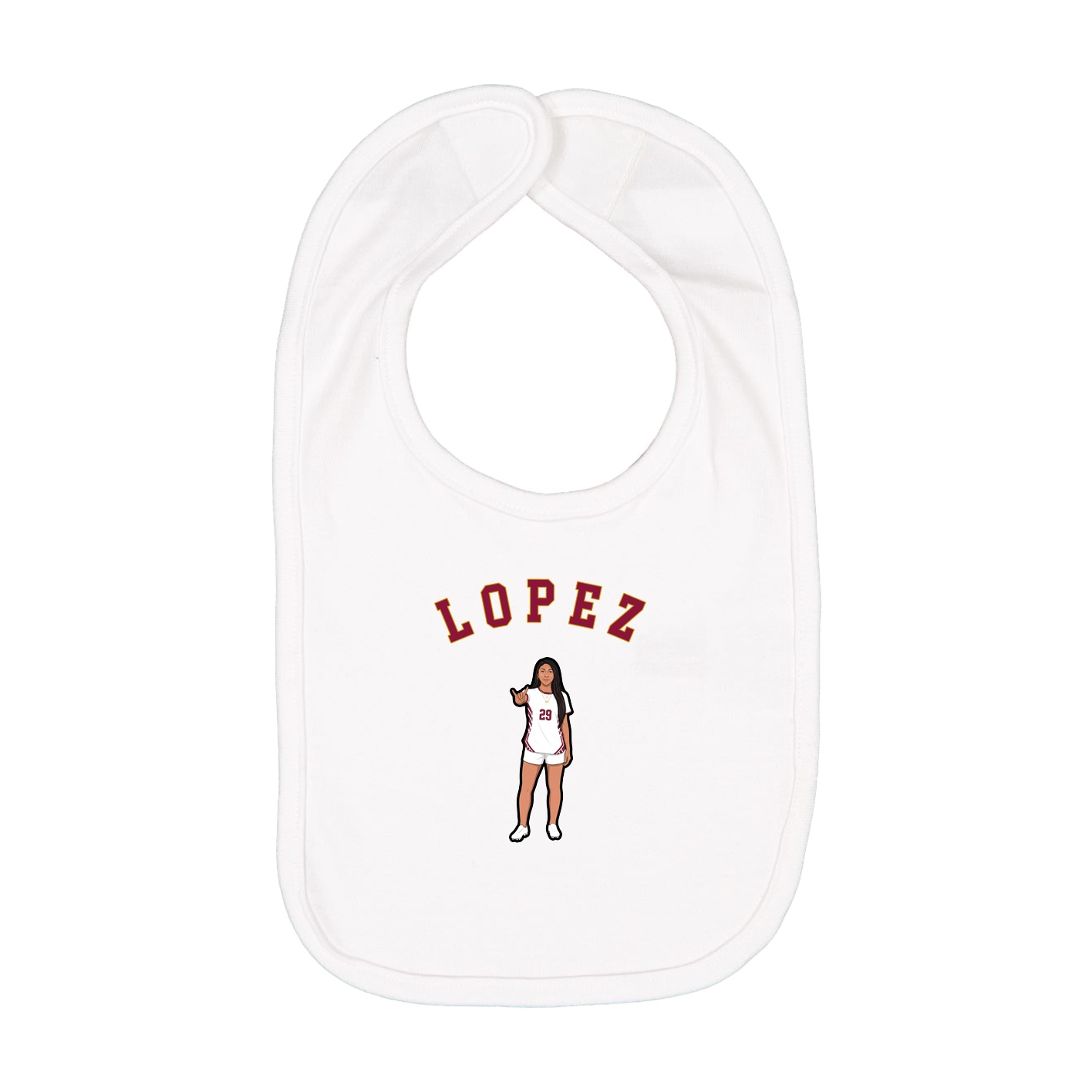 Infant Bib — Shirsey Arch in White