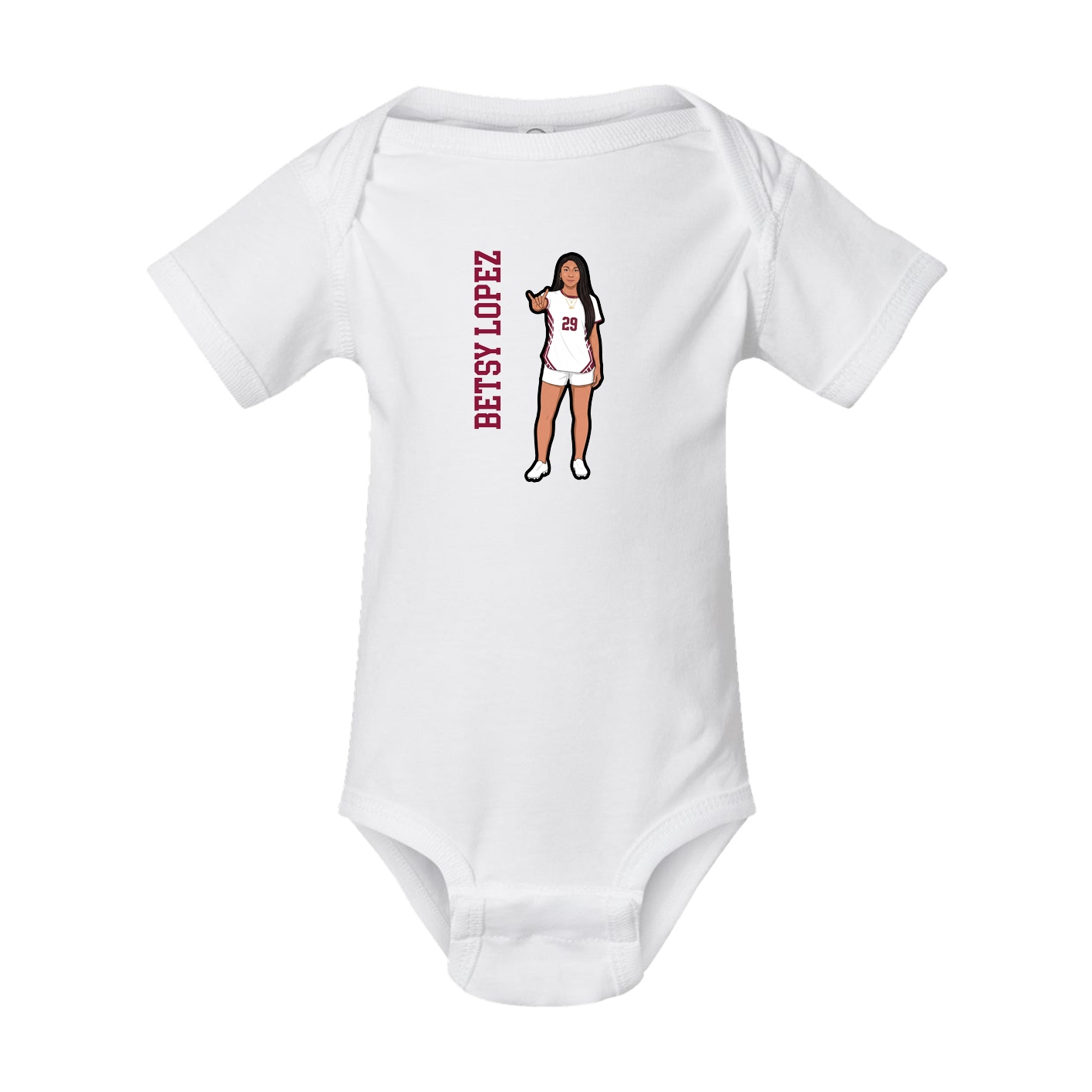 Baby Onesie — Name Vertical in White
