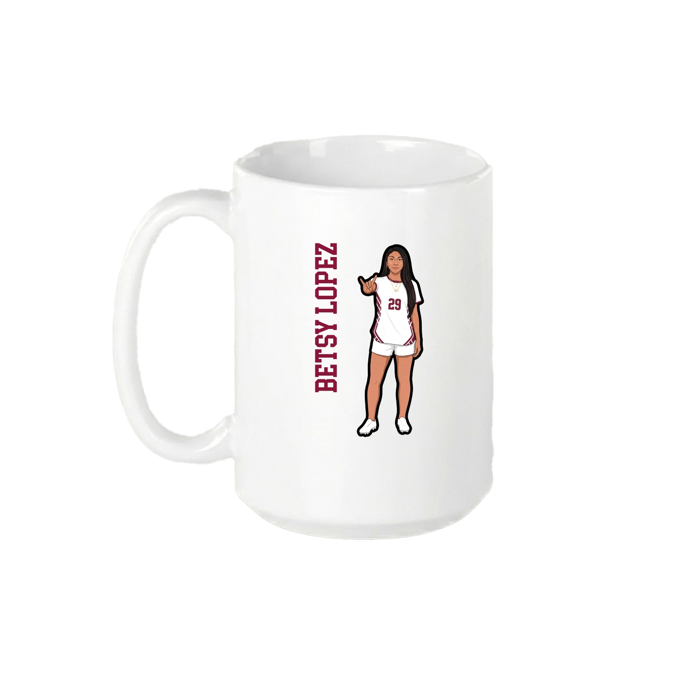 15oz Coffee Mug — Name Vertical in White