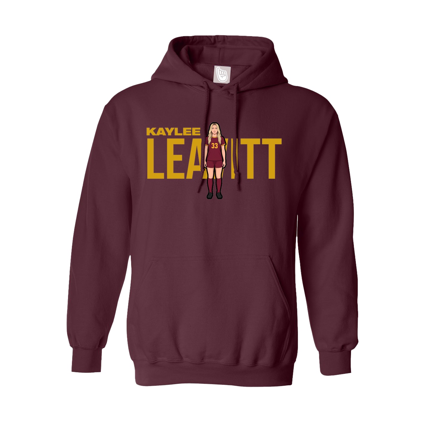 Hoodie — Player Name in Maroon