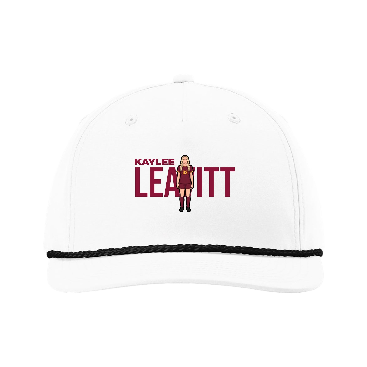 Five-Panel Classic Rope Cap — Player Name in White
