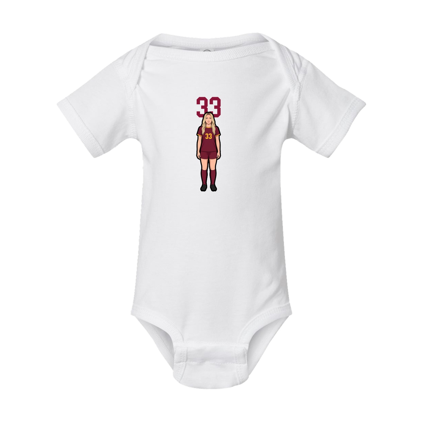 Baby Onesie — Number Top in White