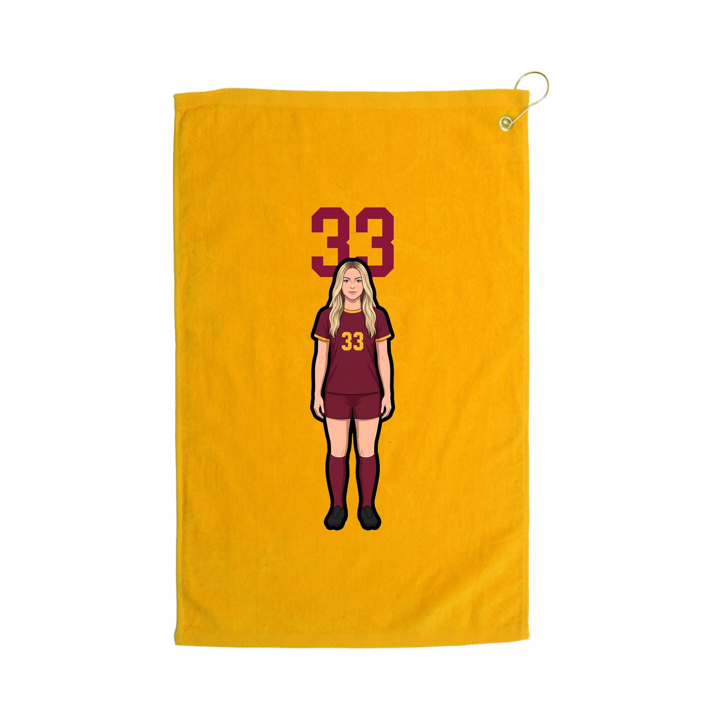 Golf Towel — Number Top in Gold